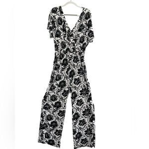 INC. Heritage Maxis Black and White Floral Jumpsuit
